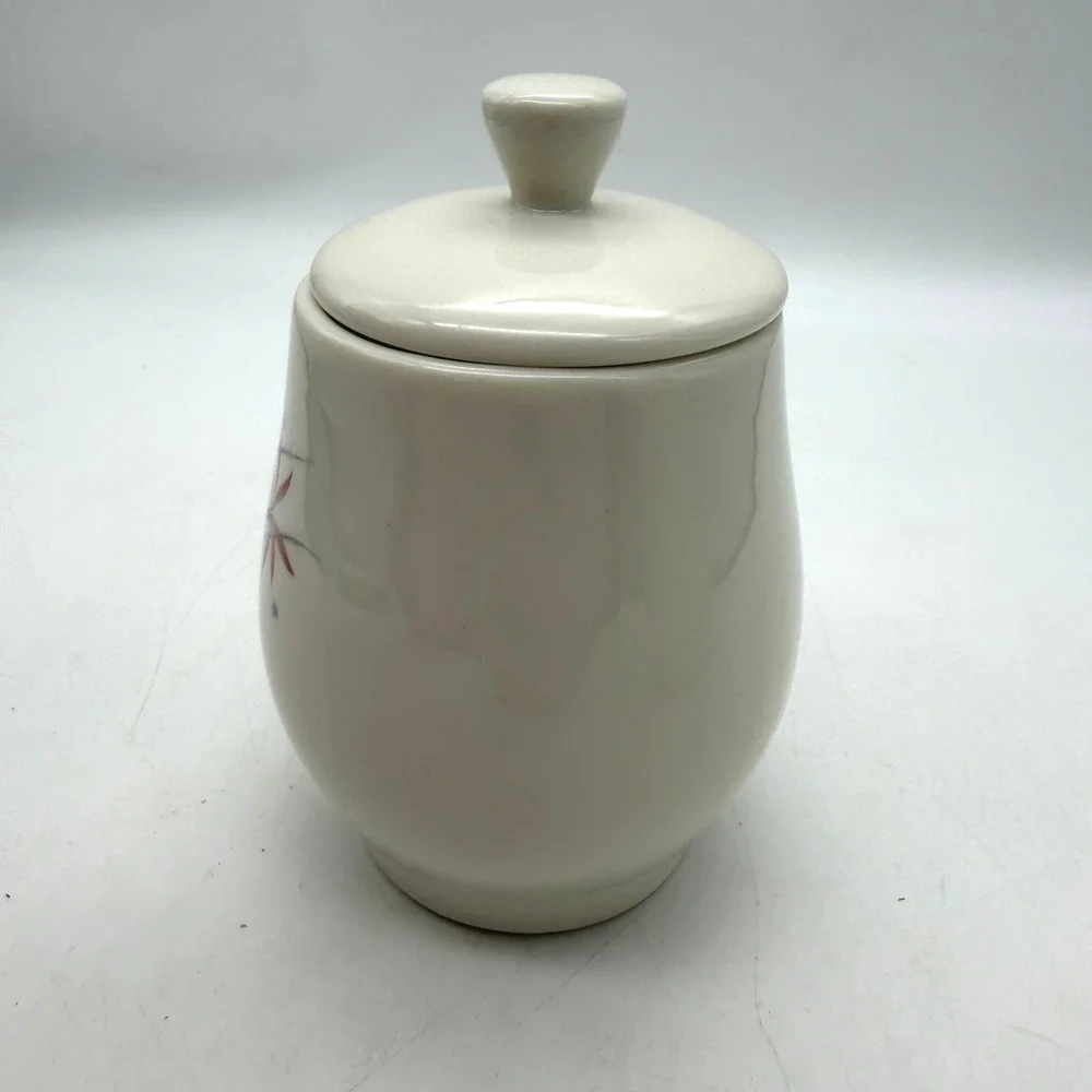 Syracuse China Flame Lily Creamer and Sugar Bowl Set Vintage MCM USA cafefree